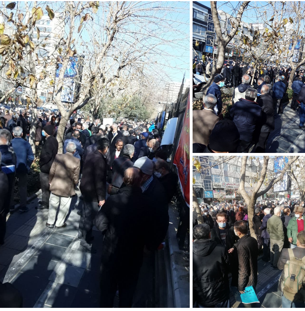 تجمع اعتراضی بازنشستگان مخابرات در برابر وزارت ارتباطات