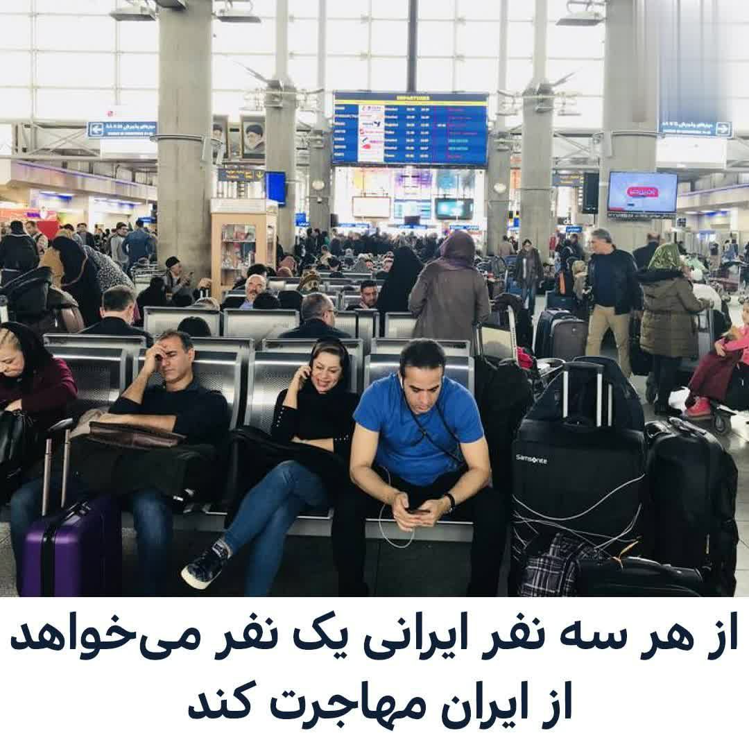 از هر سه ایرانی، یک نفر مایل به مهاجرت است