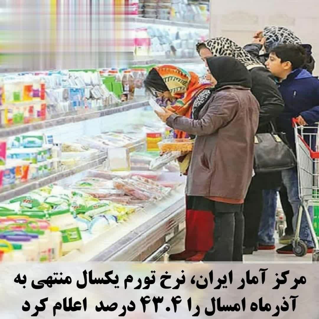 نرخ تورم برای خانوارهای ایرانی ۴۳.۴ درصد