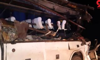 تصادف مرگبار اتوبوس مسافربری در کرمان