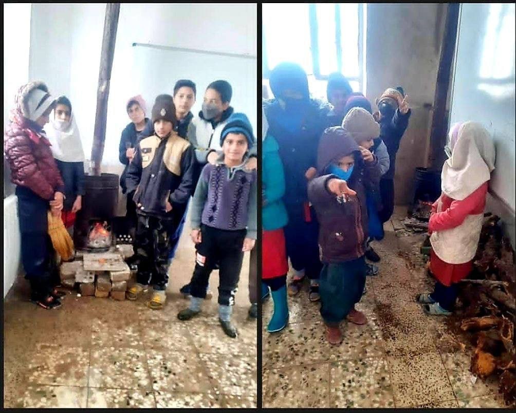 محرومیت دانش‌آموزان روستای گورمحمدتیزاب در استان لرستان از سیستم گرمایشی مناسب
