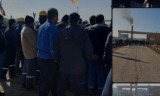 اعتصاب کارگران شرکت ایران افق شاغل در میدان نفتی یادآوران شهر هویزه