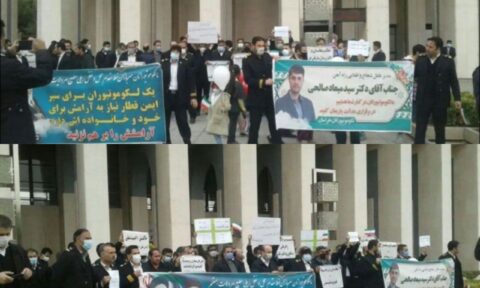 تجمع اعتراضی جمعی از لوکوموتیورانان راه‌آهن مشهد