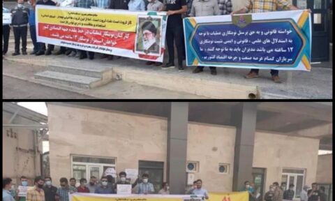 تجمع اعتراضی کارکنان نوبت‌کار شرکت بهره‌برداری نفت و گاز مسجد سلیمان