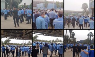 تجمع اعتراضی جمعی از کارگران گروه ملی فولاد اهواز