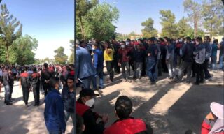 تجمع کارگرانِ «شکوفا صنعت» مقابل استانداری کرمان