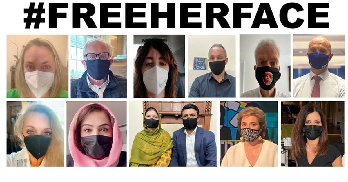 کارزار «صورتش را آزاد کن»؛ همصدایی چهره‌های سرشناس با زنان افغانستان