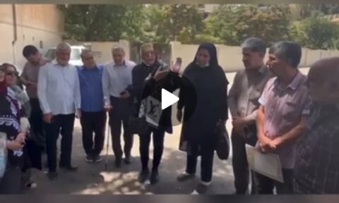 تجمع خانواده‌های جانبازان بازداشتی مقابل زندان اوین